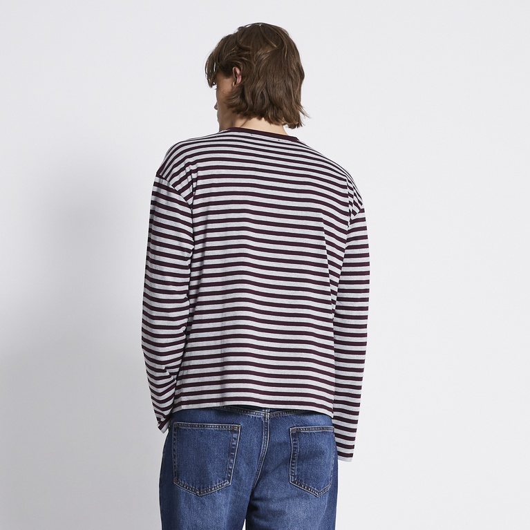 Striped long sleeve tee "Lion stripe" Burgundy